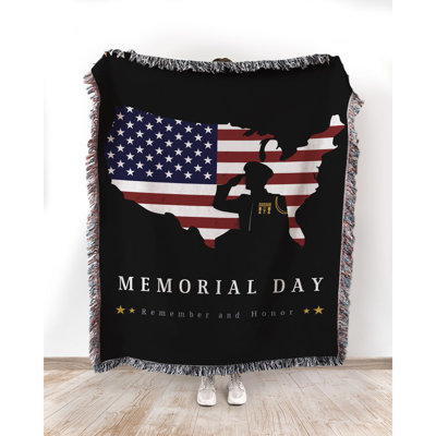  American Flag - Remember and Honor Cotton Blanket