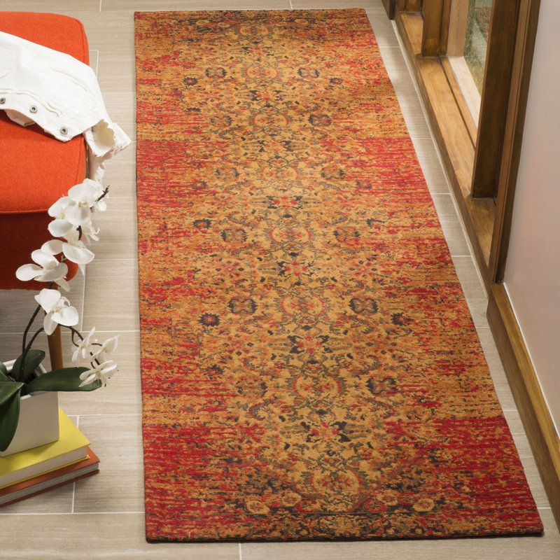 Tapis en coton rétro classique, Tapis de couloir 2 pi 3 po x 8 pi