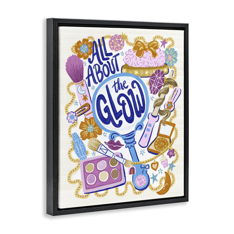 Cadre flottant «All About The Glow», par Connie Summers, Cadre flottant noir de jais, H 21 po x l 17 po