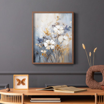 FLORAL Series CCCCL III - Impression encadrée de qualité supérieure - Prêt à être accroché - Aucun clou requis
