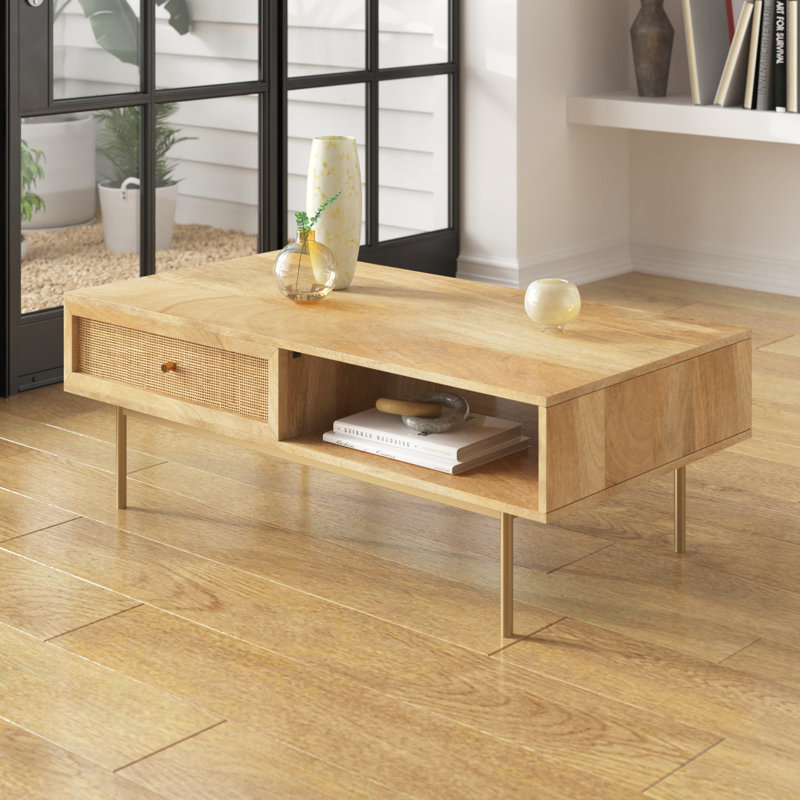 Bridewell Solid Wood Top Single Coffee Table, Natural