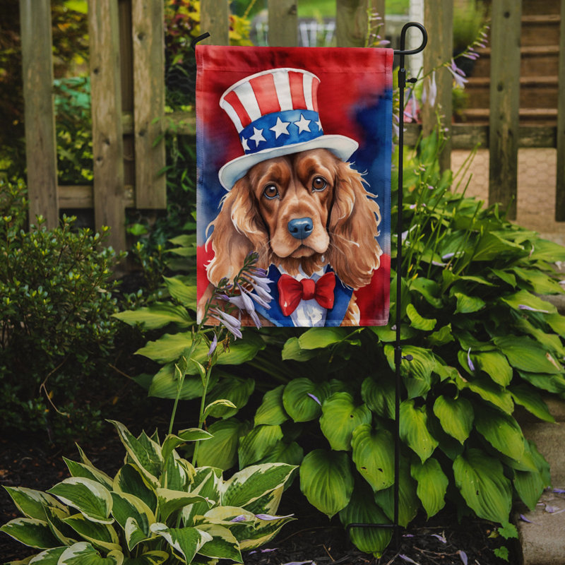 Drapeau patriotique du jardin américain, Épagneul cocker brun