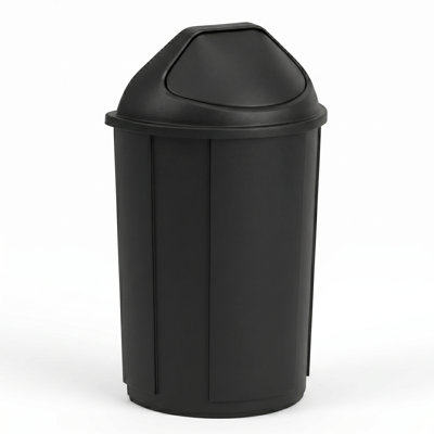 Poubelle demi-ronde en plastique 21 gallons avec couvercle en dôme