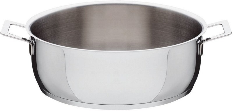 Alessi Pots&Pans Stainless Steel Round, 10cm H x 28cm diameter