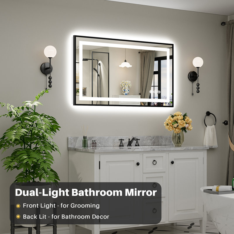 Miroir de salle de bain Matte, Rectangulaire, 48 po x 28 po