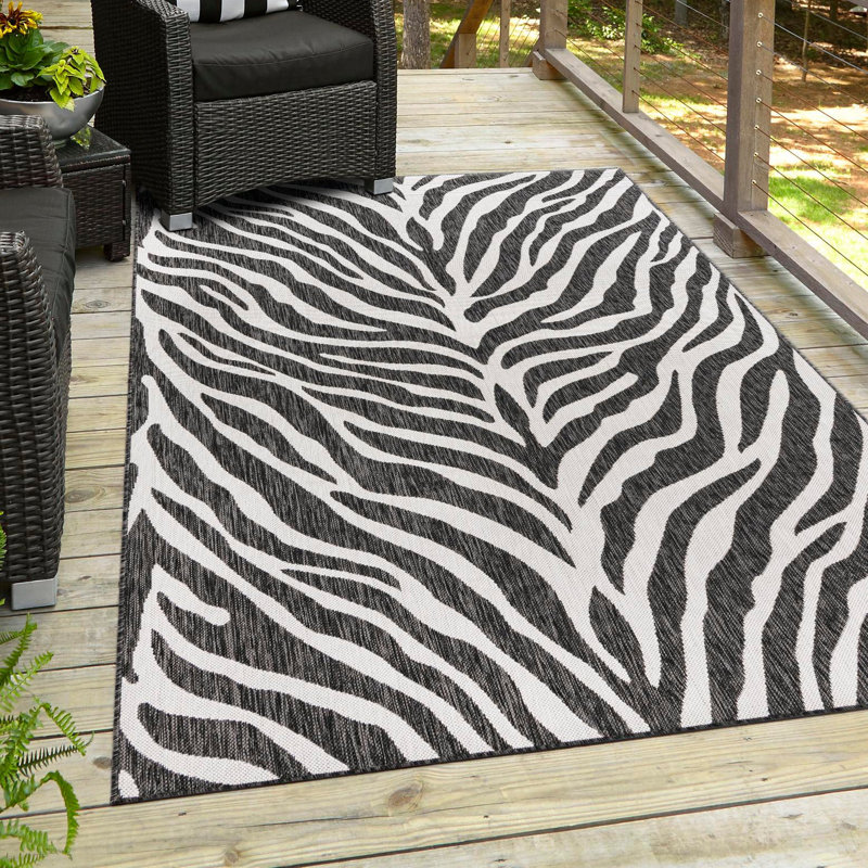 Tapis intérieur / extérieur blanc Phocas, Rectangle 2 pi 2 po x 3 pi
