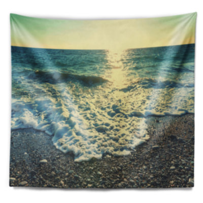 Tapisserie de mer, vagues bleues spectaculaires
