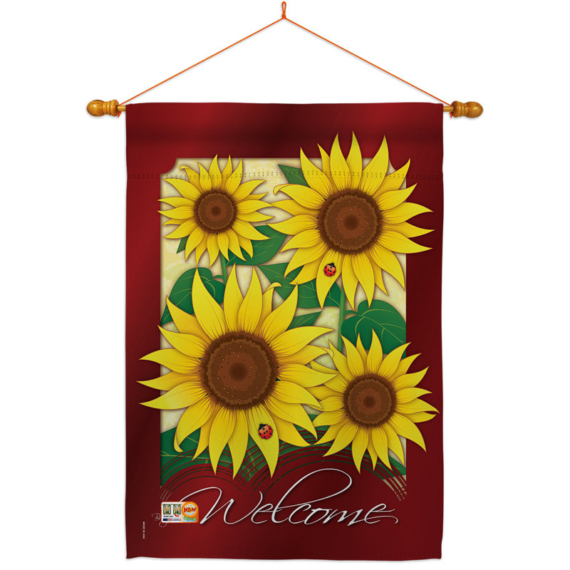 Ensemble de drapeaux à 2 faces 40 "x 28" Welcome tournesol