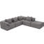 Canapé modulaire en forme de L, 5 places et, chenille grise, canapé-lit confortable, combinable, rembourrage en mousse haute, canapé modulaire de style moderne de 142 po, canapé convertible confortable de 5 po, à combiner, rembourrage-1501485224