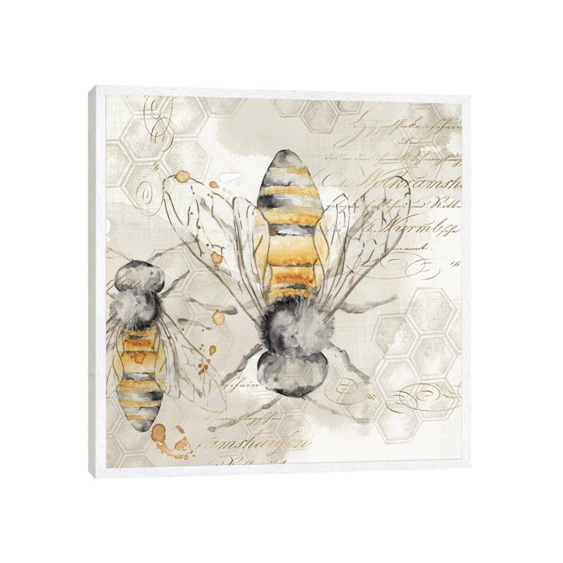 Queen Bee I by Eva Watts - Print on Canvas, 45.72 cm H x 45.72 cm W, White Framed