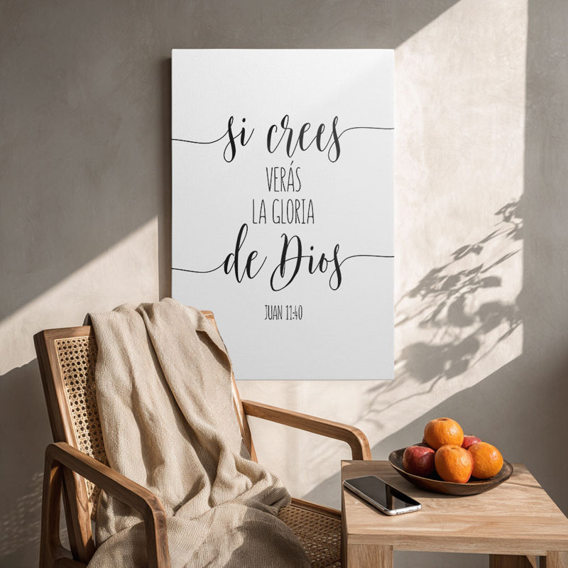 Spanish “Si Crees Verás La Gloria de Dios” Faith Canvas Wall Art Stretched Frame for Cozy Studio, 24*16 inch (60*40*2cm)