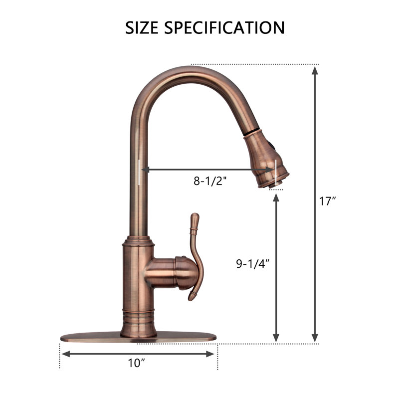 Akicon Pull Down Kitchen Faucet, Antique Copper