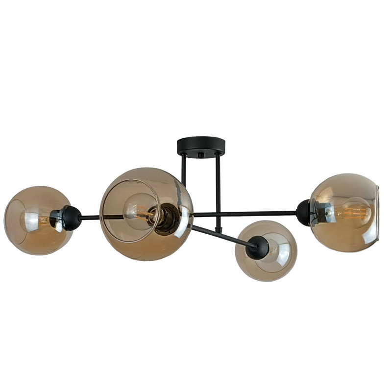 Archimedes Glass Semi Flush Mount, Honey