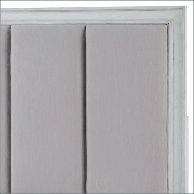 Très grand lit rustique gris et blanc vieilli