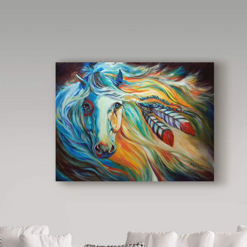 Duniya «Breaking Dawn Indian War Horse», reproduction de peinture acrylique sur toile tendue, H 14 po x l 19 po x p 2 po
