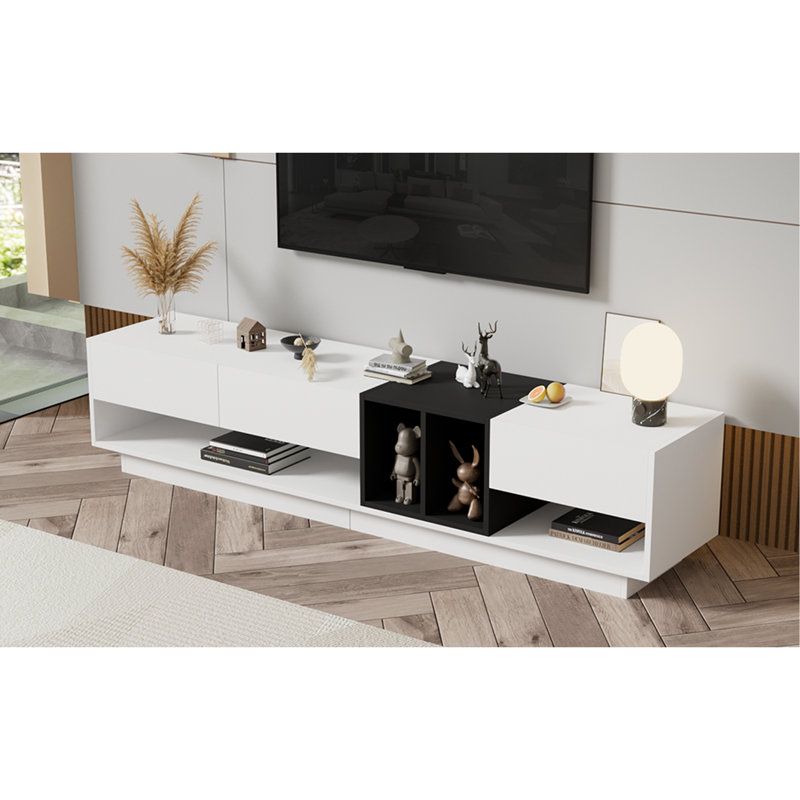 Crédence de rangement l 74,8 po Merlinda, Blanc