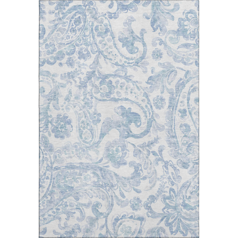 Premium Machine Washable Prisco Sky Rug, Rectangle 10' x 14'