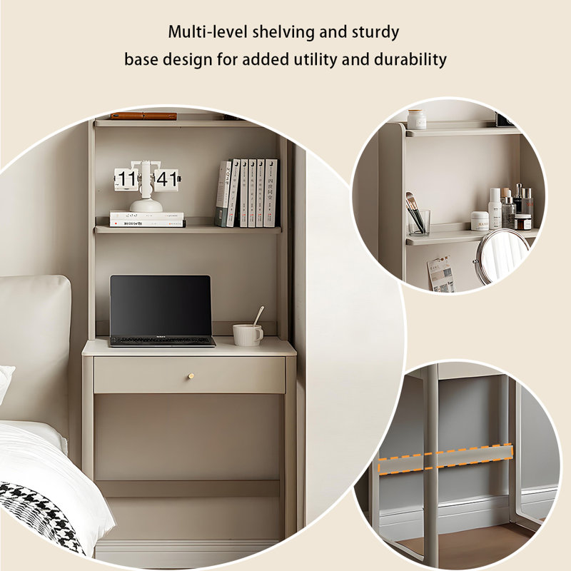 Compact Desk with Bookshelf for Small Spaces