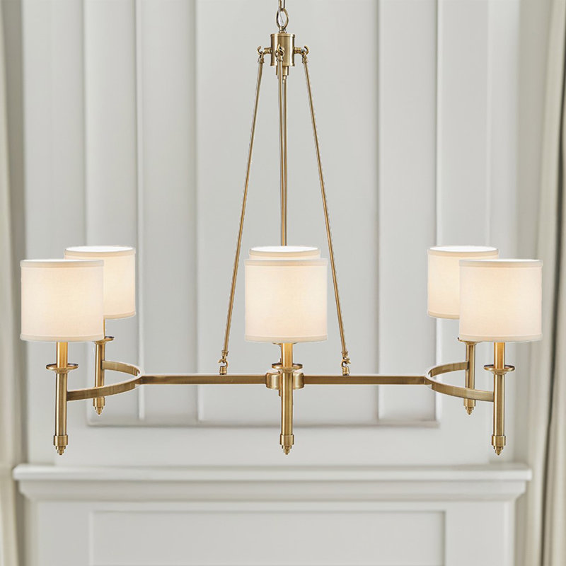 Elegenza 6 Light Chandelier, Antique Gold