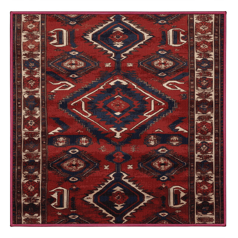 Tapis brun lavable à la machine, Carré 7 pi