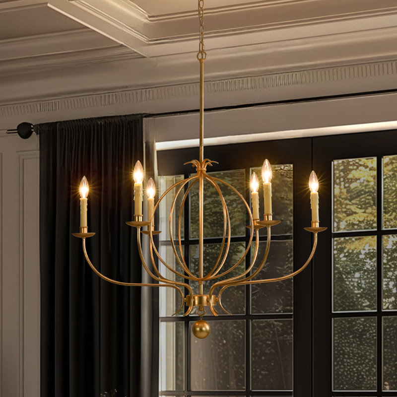 Lustre candélabre 6 lumières pour salle à manger