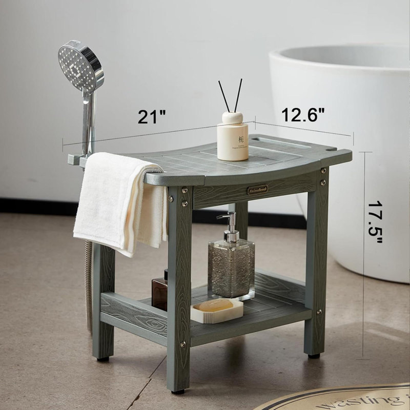 Banc de douche Mohit, Gris