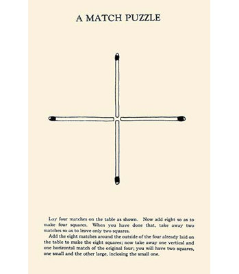 " A Match Puzzle " by Harry Houdini