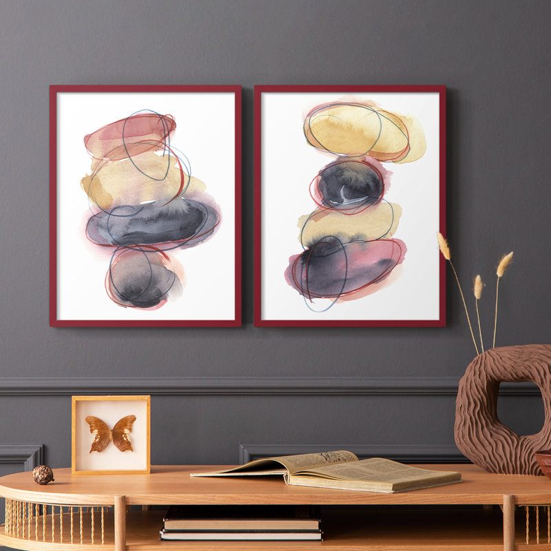 «Balancing Act I», reproduction encadrée de qualité supérieure - prête à être accrochée - aucun clou requis - aucun clou requis