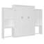 Grand lit escamotable avec bureau, coiffeuse et armoires, blanc