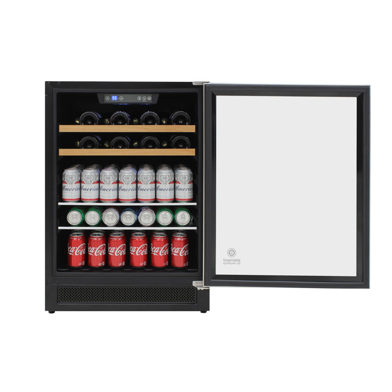 Stainless Steel 24-Inch Wine and Beverage Cooler with Interior Lighting