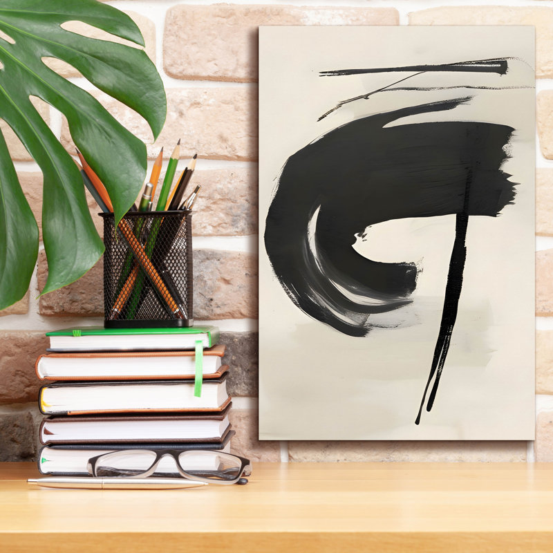 "Black & Neutral Abstract 7" par Petals Prints Design, H 18 po x l 12 po x P 0,75 po