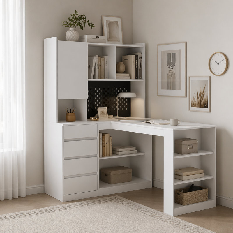 Bureau en L, Blanc2