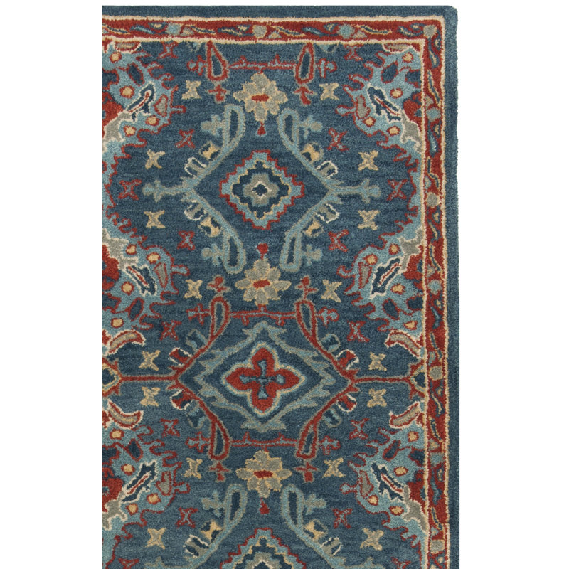 Tapis oriental en laine touffeté à la main Wahcheechee, Rectangle 7 pi x 9 pi