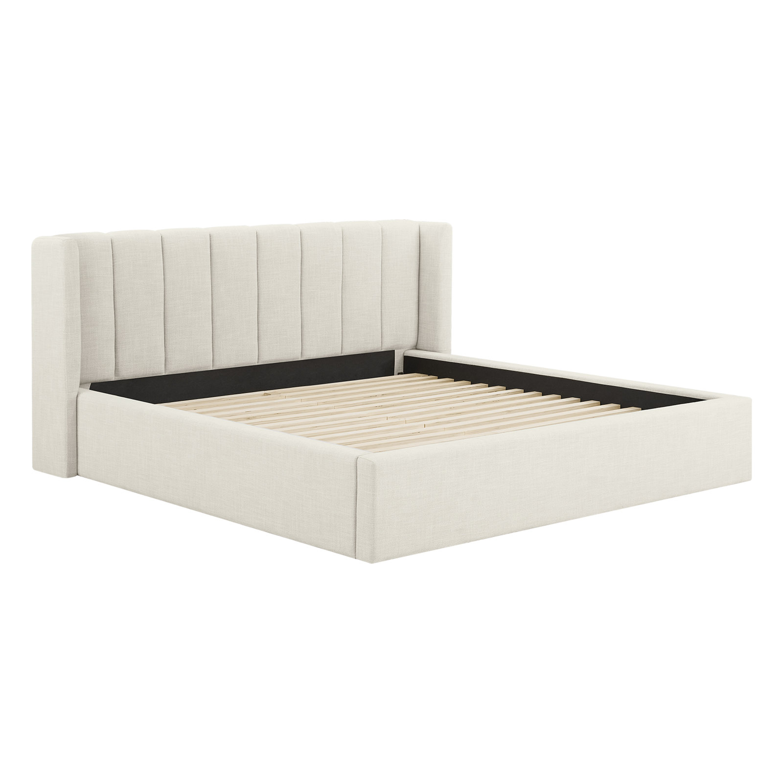 Upholstered Platform Bed, Effie Linen, King