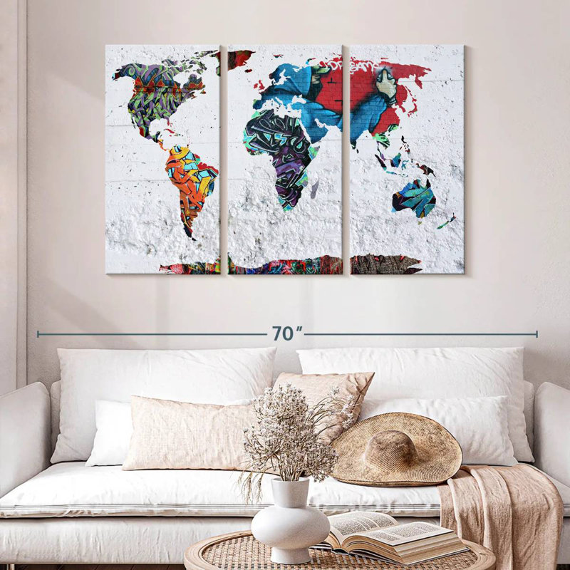 Aliaz Map Graffiti, 32" H x 50" W