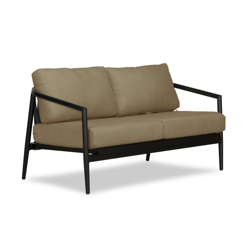 Olio Outdoor 2 - Seat Loveseat, Black, Canvas Natural Sunbrella® Canvas