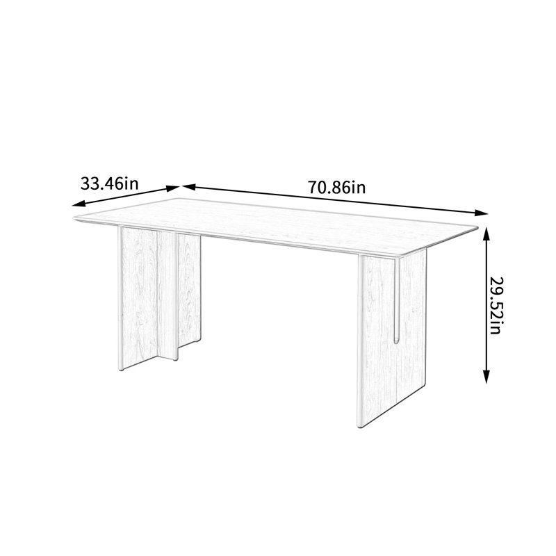 High-end Cherry Solid Wood Rectangular Desk