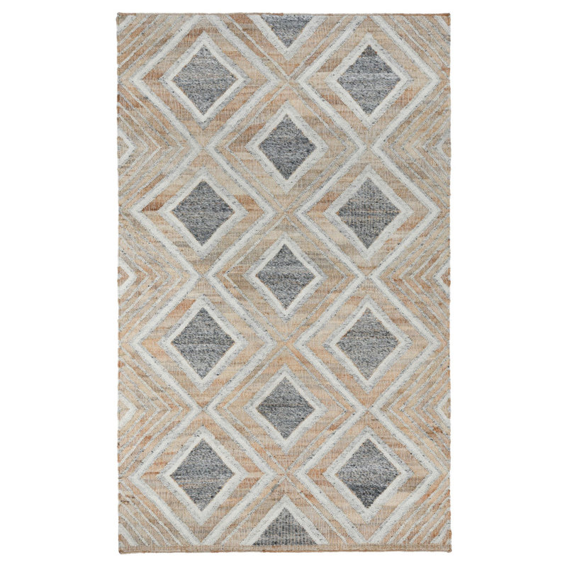 Geometric Area Rug in Natural/Gray, Rectangle 8' x 10'