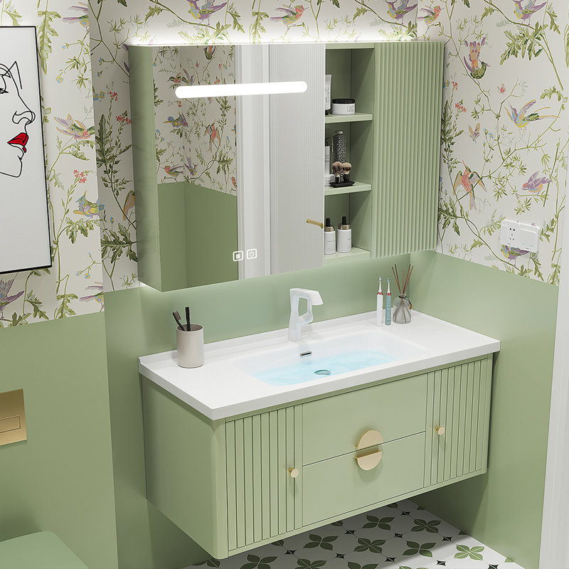 Armoire de salle de bain simple et moderne, Vert