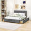 Grand lit plateforme tapissier avec tiroirs de rangement-926028829