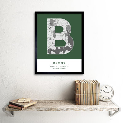 The Bronx New York United States City 1 Piece Single Picture Frame Wall Art