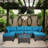 Outdoor Garden Patio Furniture 7-Piece PE Rattan Wicker Cushioned Sofa Sets And Coffee Table, Patio Furniture Set;Outdoor Couch;Outdoor Couch Patio Furniture;Outdoor Sofa;Patio Couch-1994406331