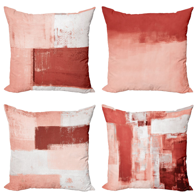 Reversible Pillow Cover, 24" H x 24" W, Blush Pale Maroon / Coconut