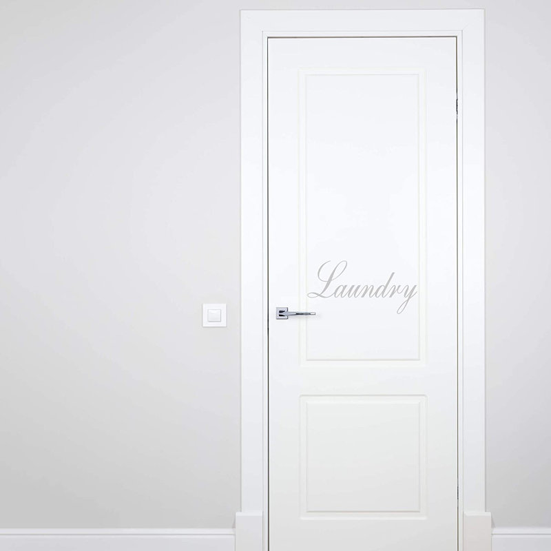 Décalcomanie de porte en vinyle, H 5 po x l 10 po, Argent