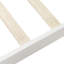 Lit plateforme simple blanc en bois massif avec tête de lit, cadre et pieds de lit