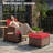 5-Piese Outdoor Conversation Sets With Fire Pit Table-567632510-567632496-567632499