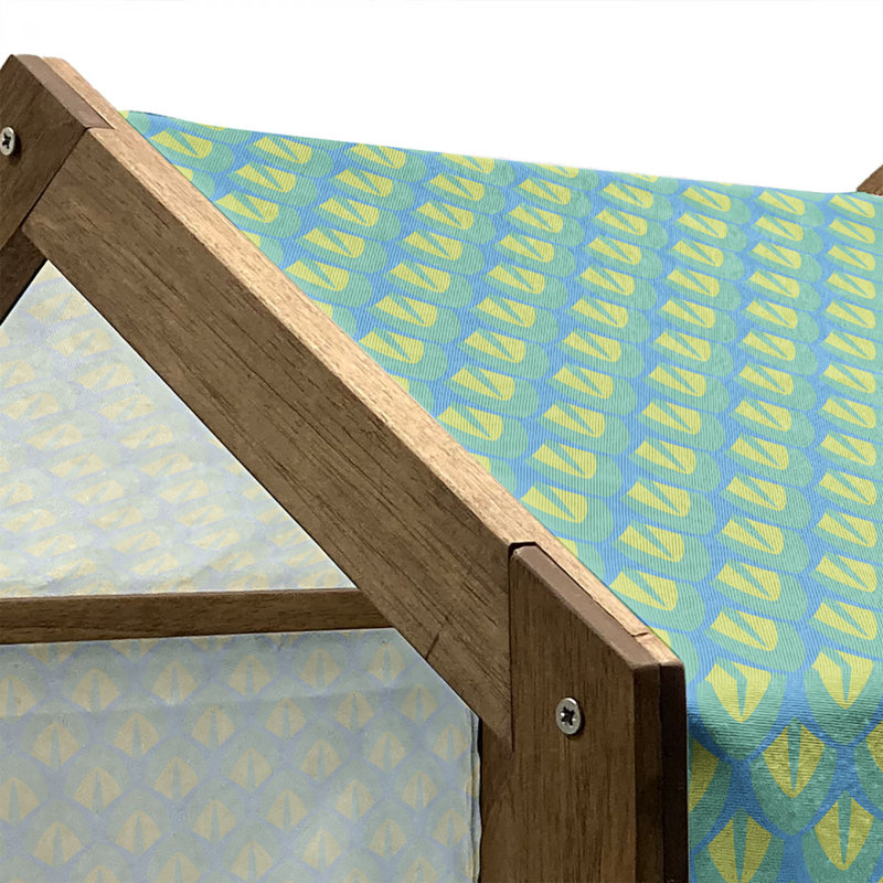 Wood Dog House, 32.28" H x 39.37" W x 28.35" D
