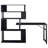 Home Office Computer Desk L-Shaped Corner Table, Rotating Computer Table With 5-Tier Bookshelf, Four Installation Methods, Lockable Casters (Black)