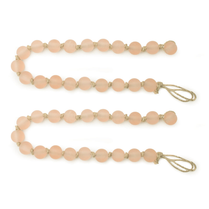 Guirlande de perles de verre givré (ensemble de 2), L 23 po, Rose/beige