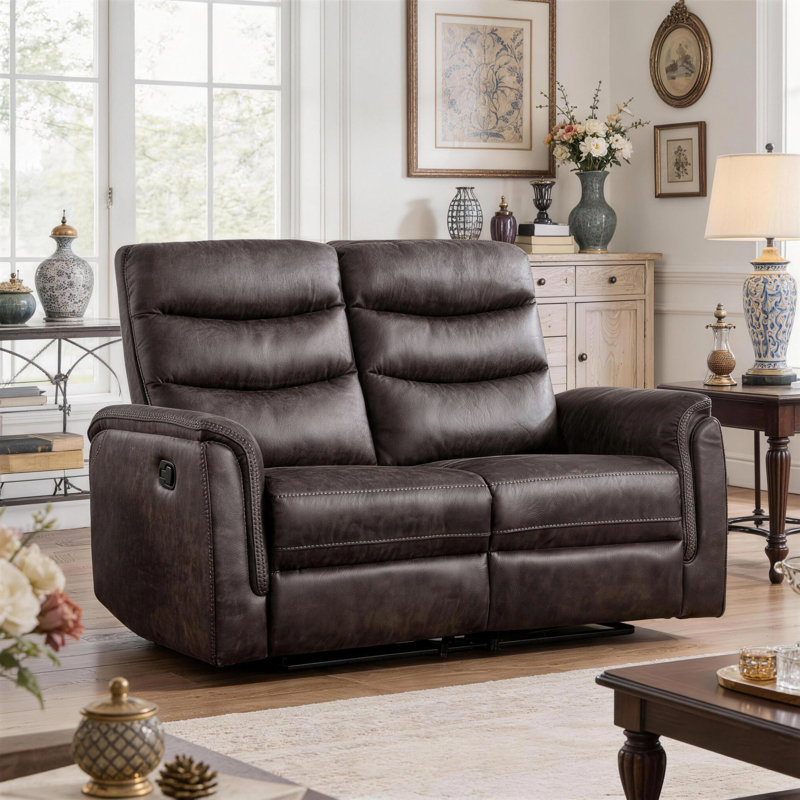 Canapé inclinable manuel rembourré 59 po Garst, Taupe Grey